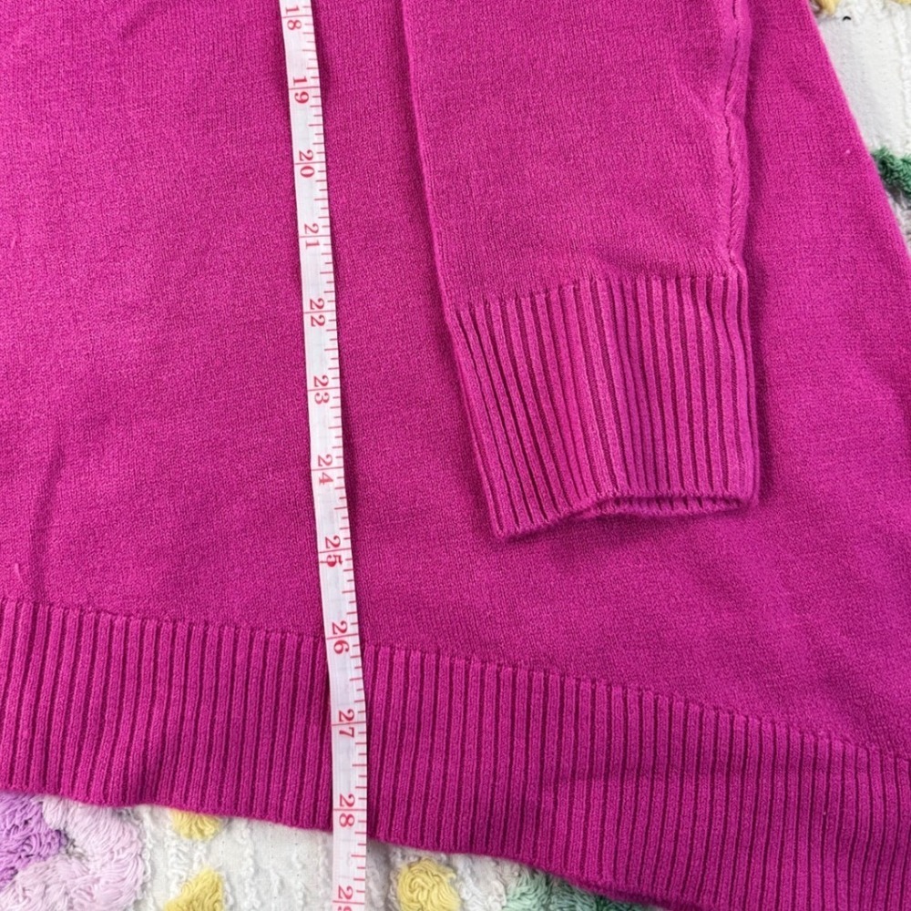 DG2 Diane Gilman Pink Asymmetrical Turtleneck Sweater Womens Small NWT Fuchsia - Picture 4 of 10